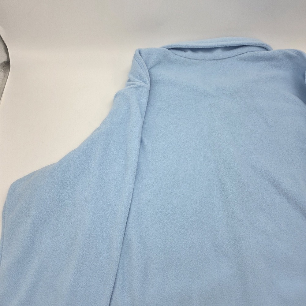 Lands' End Men's XXL 2XL Full zip Baby Blue Cotton Sweater Fleece - Picture 9 of 12